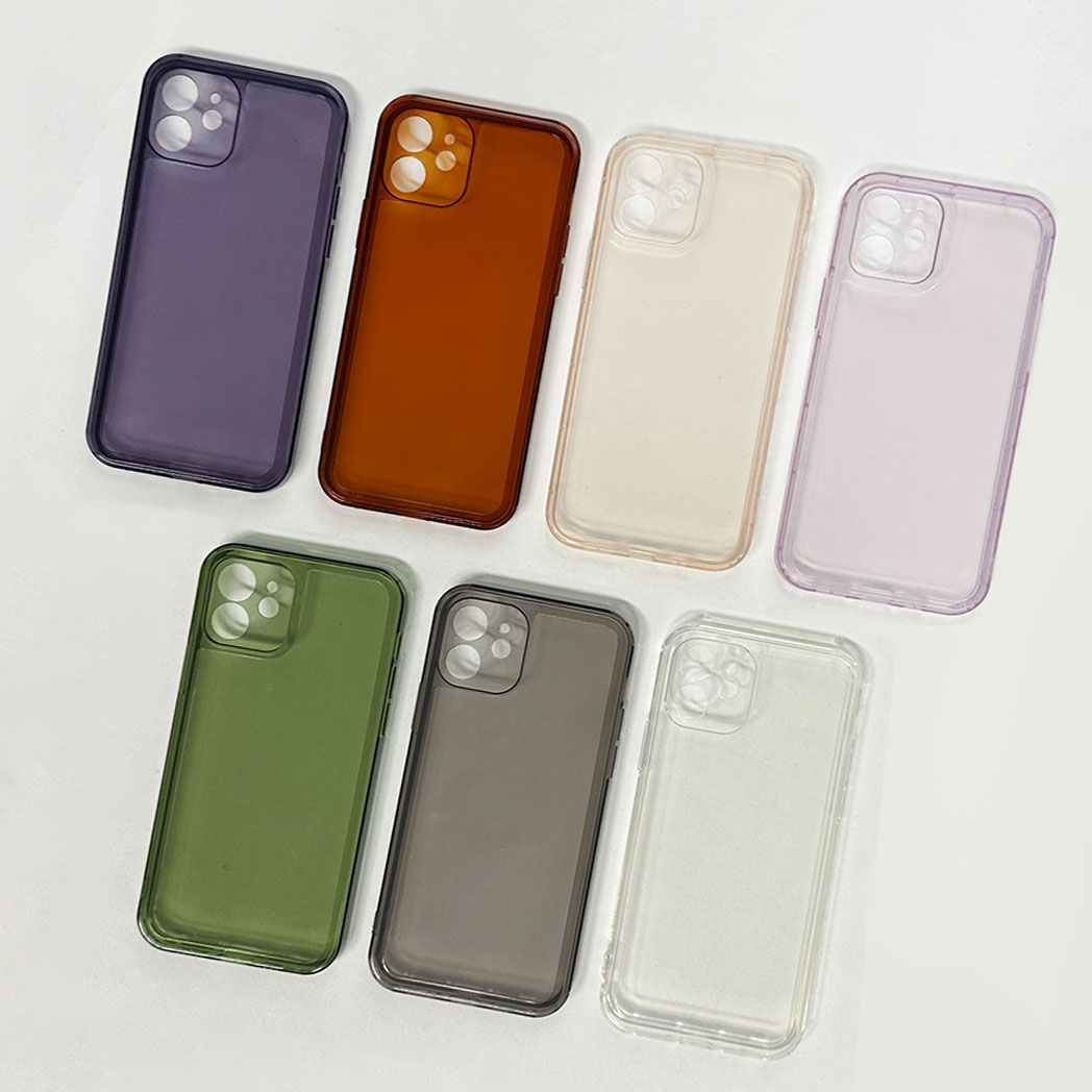 아이폰 14 13 12 11 X XS 미니 프로 투명 TPU 컬러 젤 케이스 (색상 택2)
